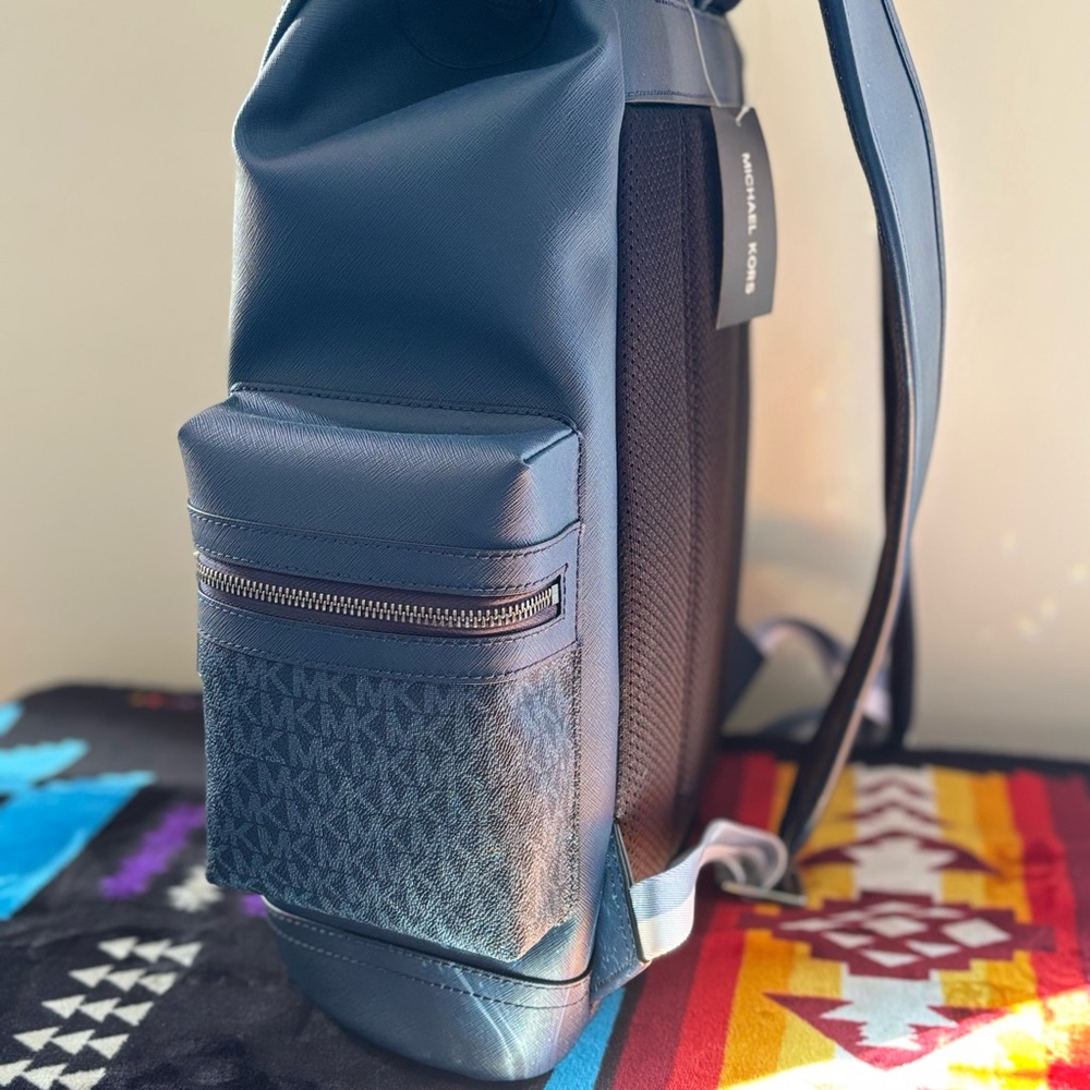 MICHAEL KORS Rivington Logo Stripe Backpack (Pale Blue ) - Picture 2 of 4